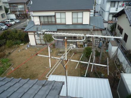 アンテナ取替工事　　UHFﾏｽﾌﾟﾛｱﾝﾃﾅ【やねきハウスのリフォーム】（リフォーム前）