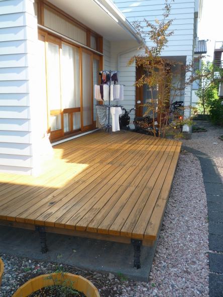 ウッドデッキ塗装　高圧洗浄及びキシラデコール塗装【やねきハウスのリフォーム】（リフォーム後）