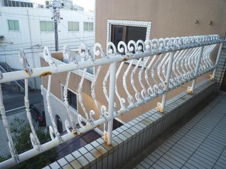 鋳物ベランダ手摺交換　【やねきハウスのリフォーム】（リフォーム前）