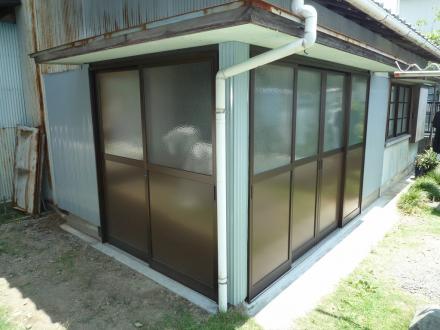 物置サッシ交換【やねきハウスのリフォーム】（リフォーム後）